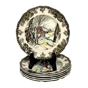 Johnson Bros Friendly Village England Sugar Maples Bread Butter Plates-Set of 6